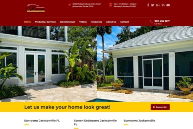 sunroom website design seo jacksonville fl